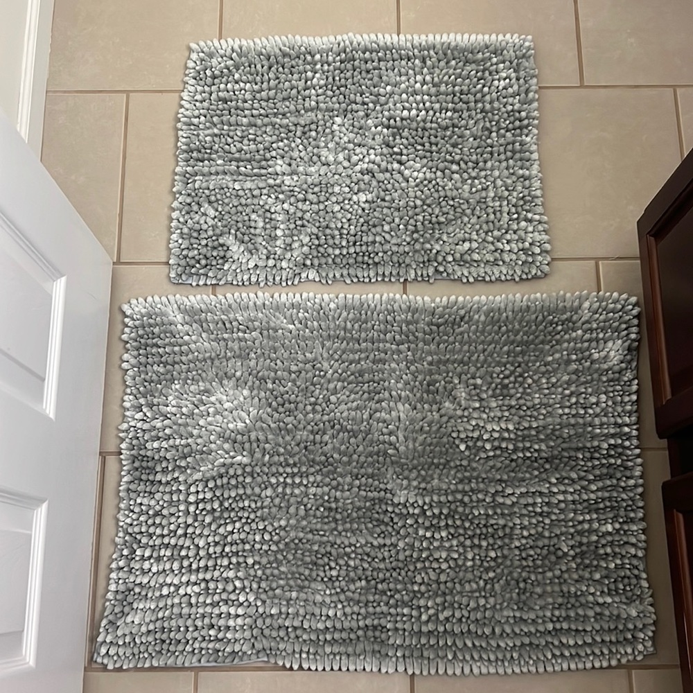 Green/Blue, Super Soft Bath Mat Set